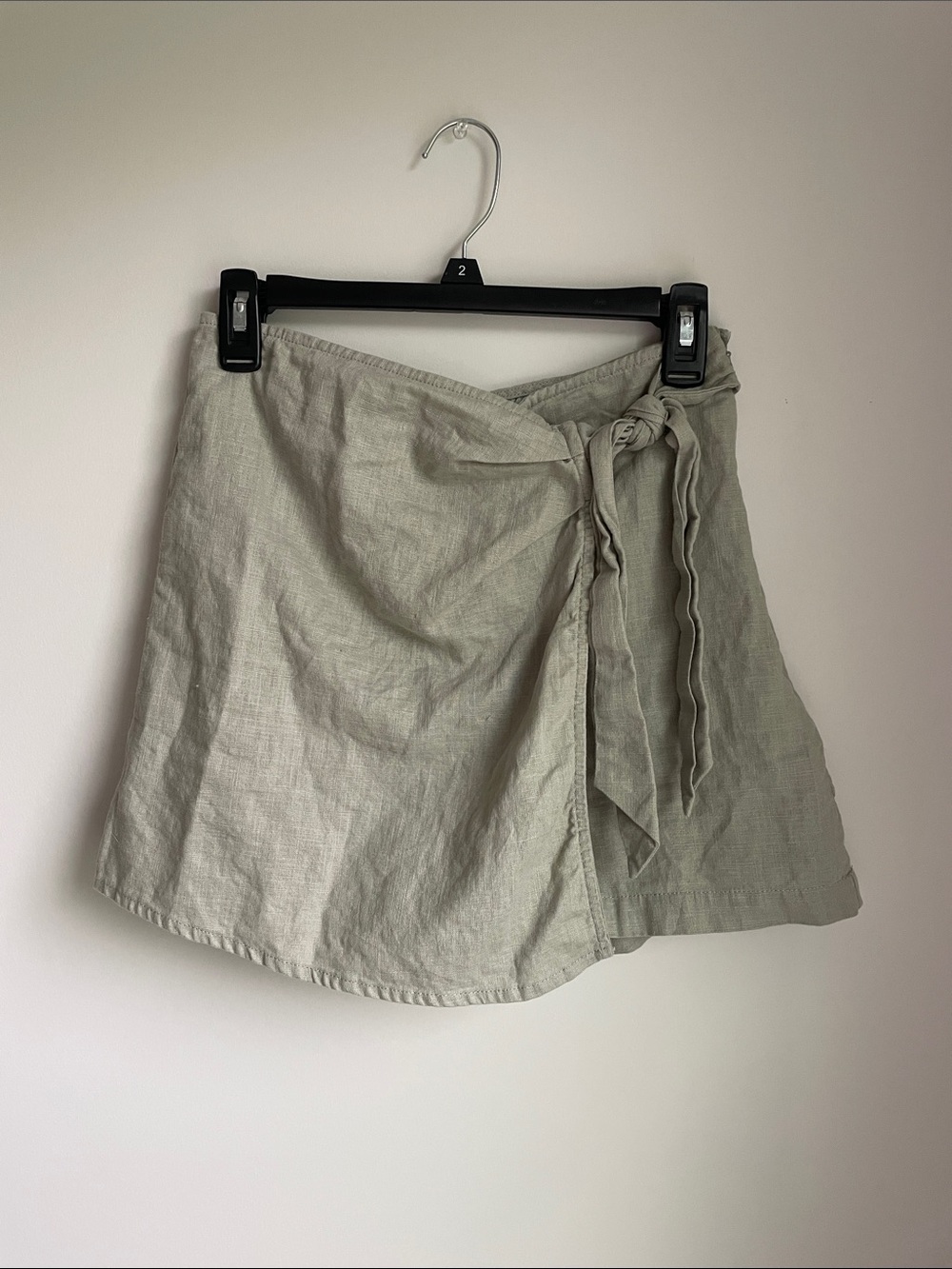 Sage Green Tie Waist Skort